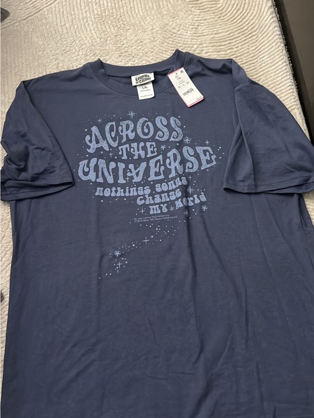 Lands' End Navy Short-Sleeve Graphic Tee - Across the Universe
